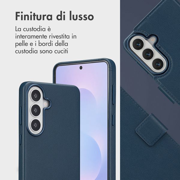 Accezz Cover in pelle 2 in 1 con MagSafe Samsung Galaxy S26 Plus - Nightfall Blue