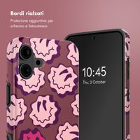Selencia Cover posteriore Vivid con MagSafe Apple iPhone 16 - Wavy Smiley Pink
