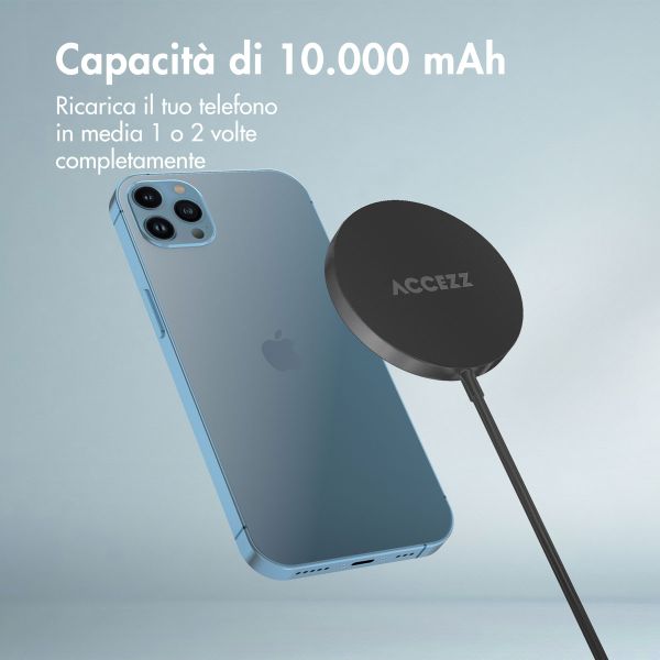 Accezz Caricatore wireless USB-C - Caricatore wireless MagSafe - 1 metro - Nero