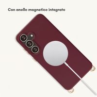 Selencia Cover posteriore Rivièra con MagSafe con ganci rimovibili Samsung Galaxy S25 FE - Bold Burgundy