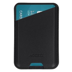Accezz Portacarte in pelle magnetico - Compatibile con Apple Find My - Onyx Black