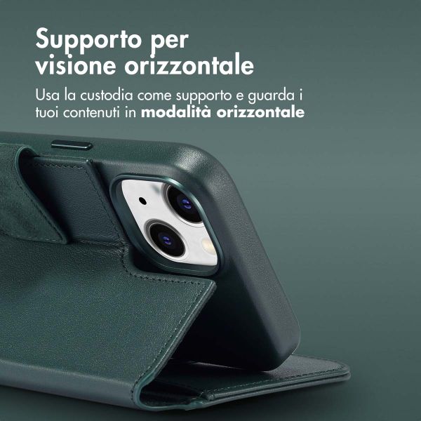 Accezz Cover in pelle 2 in 1 con MagSafe Apple iPhone 14 - Cedar Green