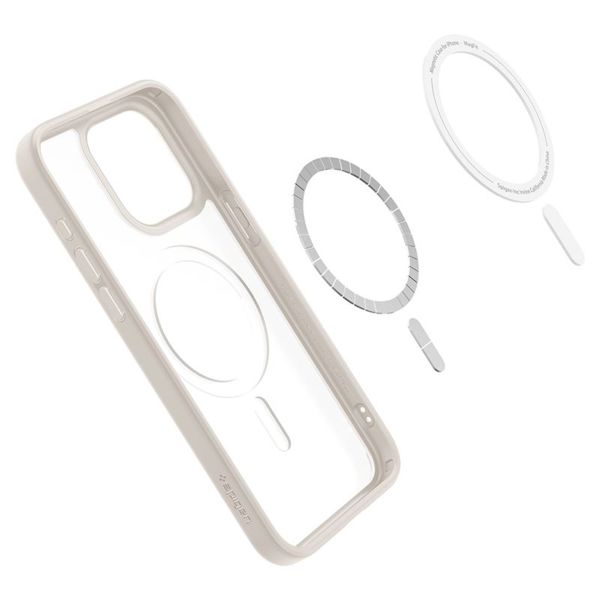Spigen Cover Posteriore Ultra Ibrida con MagSafe Apple iPhone 15 Pro Max - Frost Natural Titanium