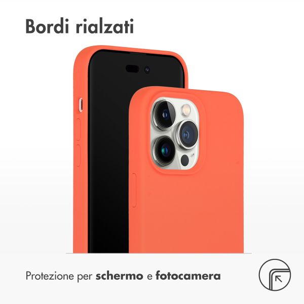 Accezz Cover in silicone liquido con MagSafe Apple iPhone 14 Pro Max - Nectarine