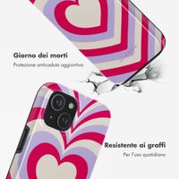 Selencia Cover posteriore Vivid con MagSafe Apple iPhone 15 - Double Hearts Rubine Red Lilac