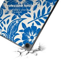 imoshion Cover Trifold Design Samsung Galaxy Tab A11 Plus / A9 Plus - Flower Tile