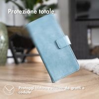 imoshion Cover a libro di Lusso Apple iPhone 12 (Pro) - Azzurro