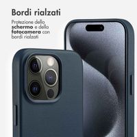 Accezz Cover in Pelle con MagSafe Apple iPhone 15 Pro - Nightfall Blue