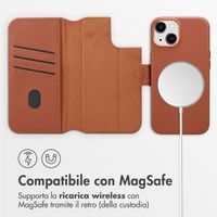 Accezz Cover in pelle 2 in 1 con MagSafe Apple iPhone 14 - Sienna Brown