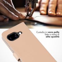 Selencia Cover a libro in vera pelle Google Pixel 9A - Dusty Pink