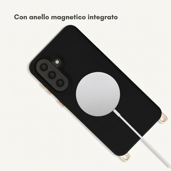 Selencia Cover posteriore Rivièra con MagSafe con ganci rimovibili Samsung Galaxy A57 (5G) - Velvet Black