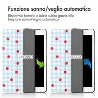 imoshion Cover Trifold Design Apple iPad 9 (2021) 10.2 pollici / iPad 8 (2020) 10.2 pollici / iPad 7 (2019) 10.2 pollici - Cherry Check