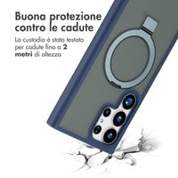Accezz Cover con anello e supporto con MagSafe Samsung Galaxy S24 Ultra - Blu