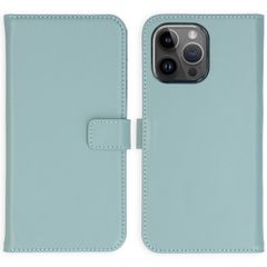 Selencia Cover a libro in vera pelle Apple iPhone 15 Pro Max - Air Blue