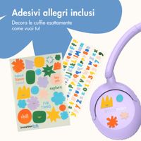 imoshion Cuffie per bambini con filo - cavo AUX - limitatore di decibel - Lavender Lilac