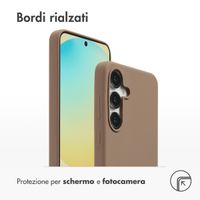 Accezz Cover in silicone liquido con MagSafe Samsung Galaxy S25 FE - Marrone chiaro