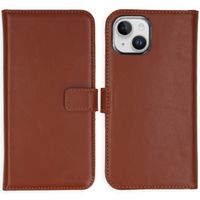Selencia Cover a libro in vera pelle Apple iPhone 15 - Marrone chiaro