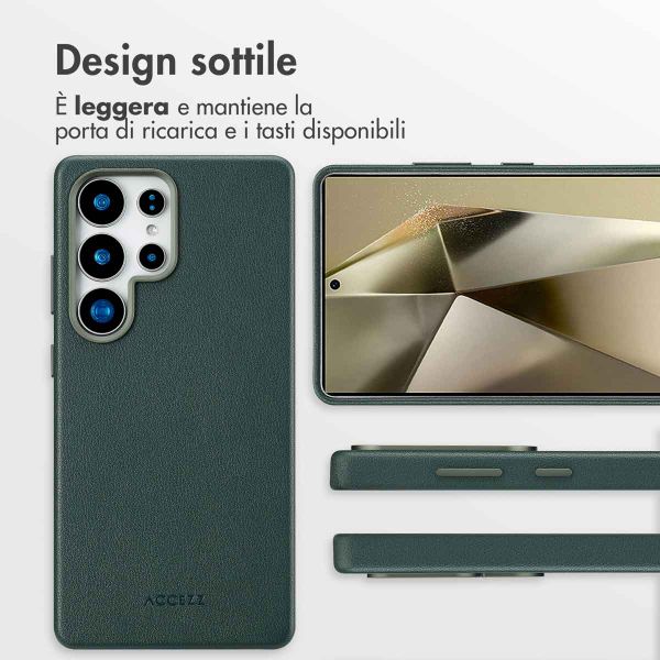 Accezz Cover in Pelle con MagSafe Samsung Galaxy S25 Ultra - Cedar Green