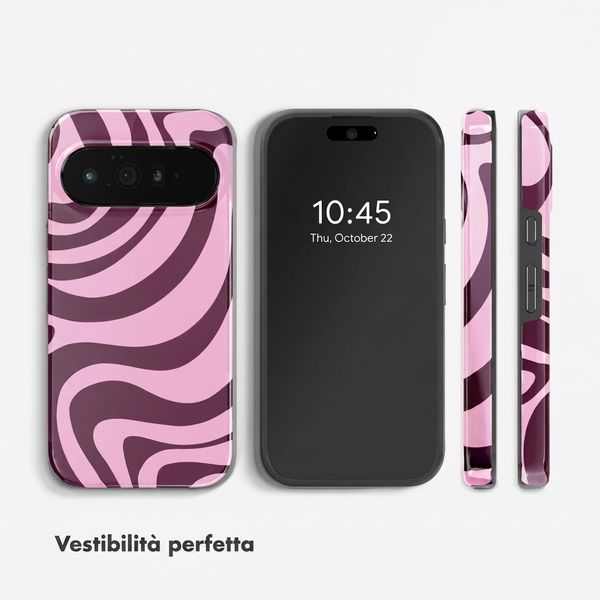 Selencia Cover posteriore Vivid con MagSafe Google Pixel 11 - Wavy Swirl Pink Plum