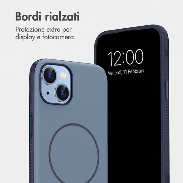 imoshion Cover posteriore Color con Thin MagSafe Ring Apple iPhone 14 / 13 - Blu scuro