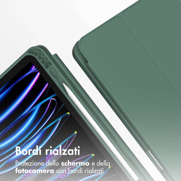 Accezz Cover a libro in silicone Smart Apple iPad Air 13 pollici (2026) M4 / (2025) M3 / (2024) M2 - Verde scuro