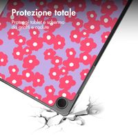 imoshion Cover Trifold Design Samsung Galaxy Tab A11 Plus / A9 Plus - Dusty Rose Blossom