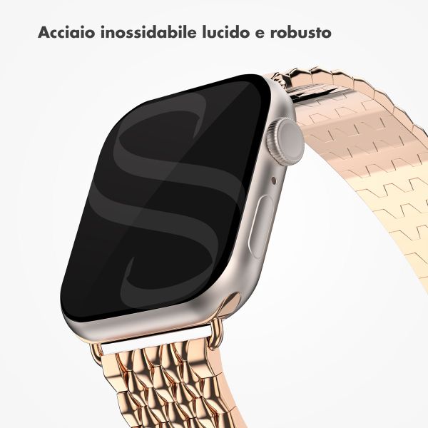 Selencia Cinturino Drago in acciaio Apple Watch | 38/40/41/42 mm - Oro rosa