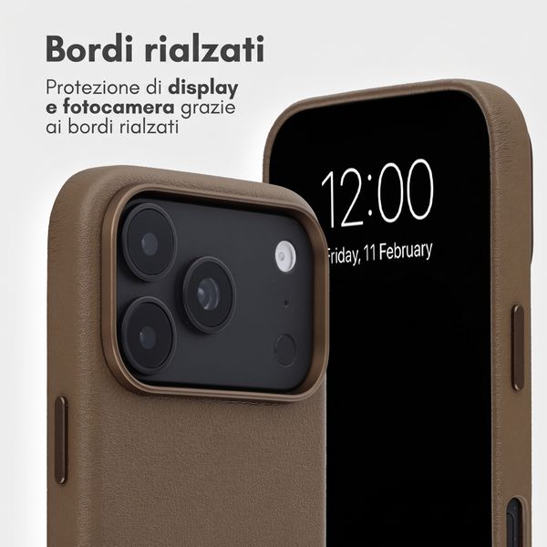 Accezz Cover in pelle 2 in 1 con MagSafe Apple iPhone 18 Pro Max / 17 Pro Max - Marrone caffè