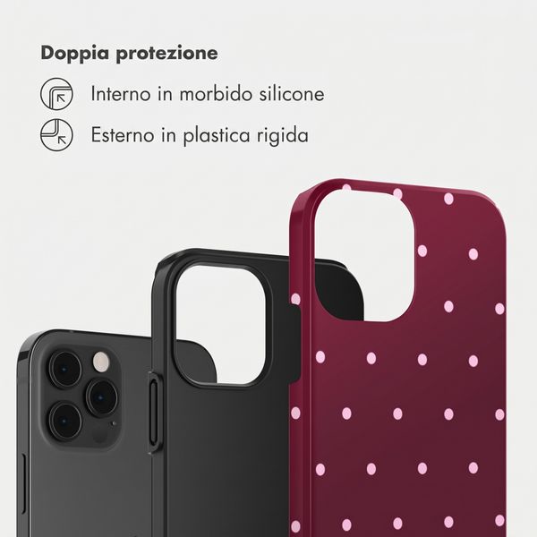Selencia Cover Posteriore Vivid Apple iPhone 12 (Pro) - Happy Dots Burgundy