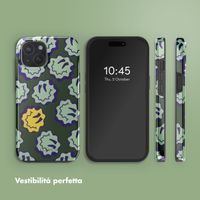 Selencia Cover posteriore Vivid con MagSafe Apple iPhone 15 - Wavy Smiley Green