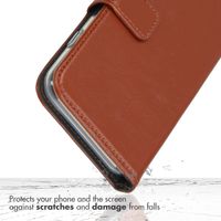 Selencia Cover a libro in vera pelle Apple iPhone 17 Pro Max - Marrone chiaro