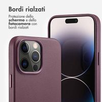 Accezz Cover in Pelle con MagSafe Apple iPhone 14 Pro Max - Heath Purple