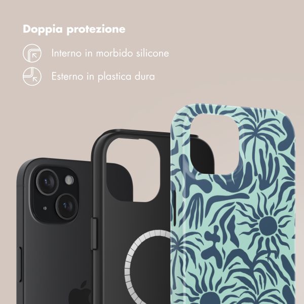 Selencia Cover posteriore Vivid con MagSafe Apple iPhone 15 - Tropical Vibes Light Blue