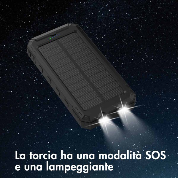 imoshion Powerbank solare da 10.000 mAh – powerbank wireless a energia solare – Quick Charge e Power Delivery – Nero