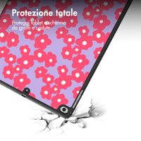 imoshion Cover Trifold Design Apple iPad 6 (2018) 9.7 pollici / iPad 5 (2017) 9.7 pollici / Air 2 (2014)/Air 1 (2013) - Dusty Rose Blossom