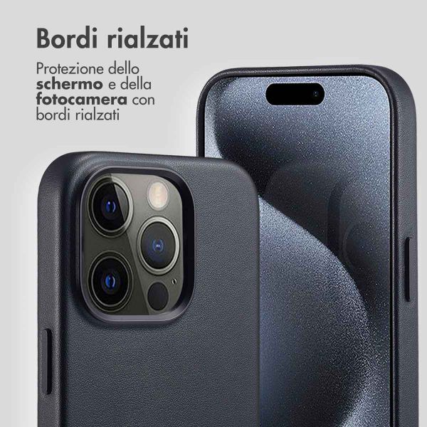 Accezz Cover in Pelle con MagSafe Apple iPhone 15 Pro - Onyx Black