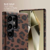 Selencia Cover Sabi Stampa pantera con MagSafe Samsung Galaxy S24 Ultra - Mocha Brown