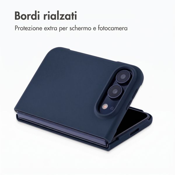 Accezz Cover in silicone liquido con MagSafe Apple iPhone Duo - Blu scuro