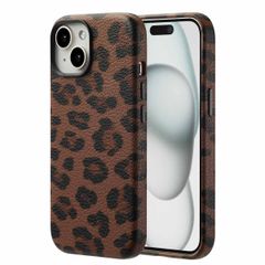 Selencia Cover Sabi Stampa pantera con MagSafe Apple iPhone 15 - Mocha Brown