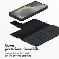 Accezz Cover in pelle 2 in 1 con MagSafe Samsung Galaxy S25 - Onyx Black
