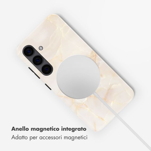 Selencia Cover posteriore Vivid con MagSafe Samsung Galaxy S24 - Golden Beige Marble