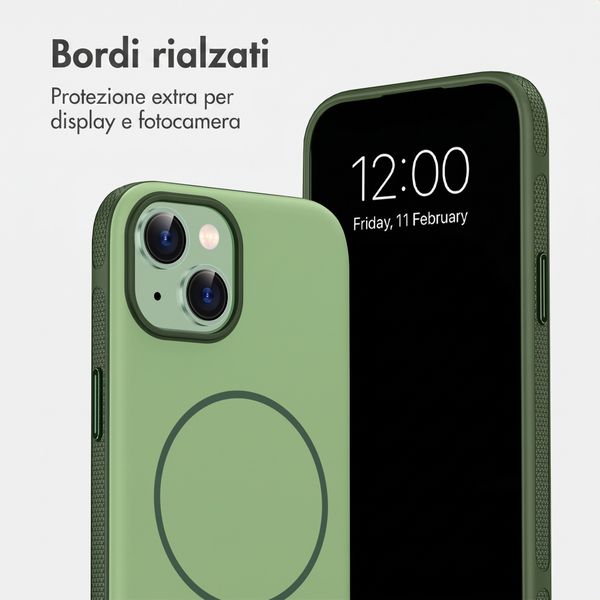 imoshion Cover posteriore Color con Thin MagSafe Ring Apple iPhone 15 - Verde scuro
