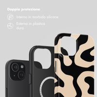 Selencia Cover posteriore Vivid con MagSafe Apple iPhone 15 - Art Wave Black