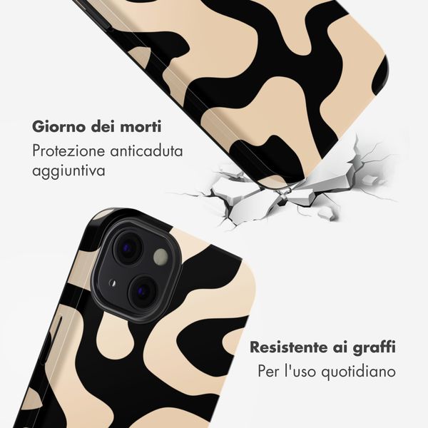 Selencia Cover posteriore Vivid con MagSafe Apple iPhone 13 - Art Wave Black