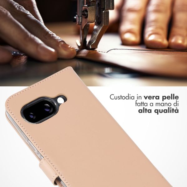 Selencia Cover a libro in vera pelle Google Pixel 9A - Dusty Pink