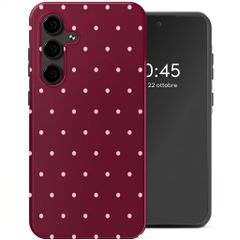 Selencia Cover Posteriore Vivid Samsung Galaxy S24 FE - Happy Dots Burgundy
