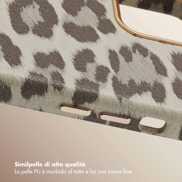 Selencia Cover Sabi Stampa pantera con MagSafe Apple iPhone 12 (Pro) - Soft Ivory