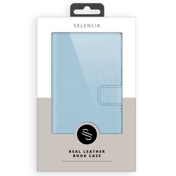 Selencia Cover a libro in vera pelle Apple iPhone 12 Mini - Air Blue