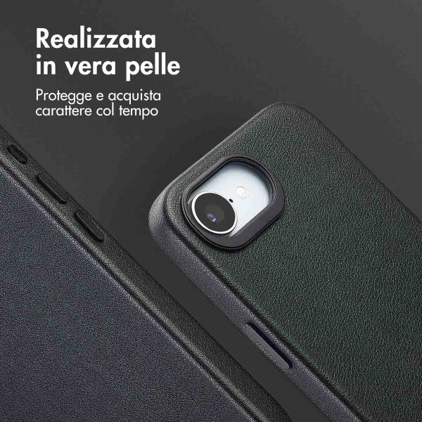 Accezz Cover in Pelle con MagSafe Apple iPhone 17e / 16e - Onyx Black