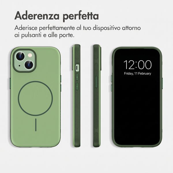 imoshion Cover posteriore Color con Thin MagSafe Ring Apple iPhone 15 - Verde scuro